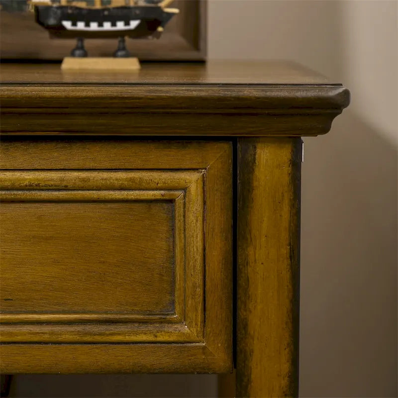 Side Table with Storage,Vintage End Table with Drawer and Open Shelf