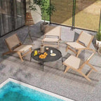 1/2 PCS Modern Accent Teak Wooden Chair w/ Braided Seat & Backrest
