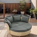 Patio Wicker Rattan Daybed Set with Retractable Canopy and Pillows