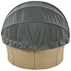 Patio Wicker Rattan Daybed Set with Retractable Canopy and Pillows