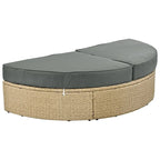 Patio Wicker Rattan Daybed Set with Retractable Canopy and Pillows