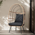 Egg Chair Outdoor, Patio Rotating Basket Chair, All-Weather Wicker Egg Lounger Chair for Outside Indoor