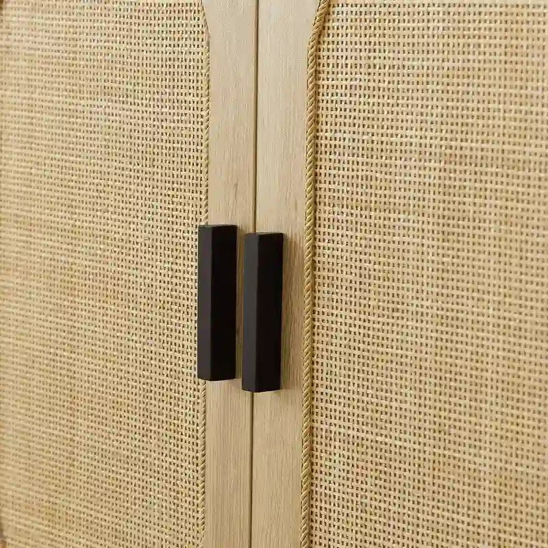 GEITIN Kitchen Sideboard Storage Cabinet with Rattan Decorative Doors