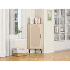 Corner cabinet ,Rattan door,Freestanding Corner Tables For Small Spaces,Corner Shelf Stand For Living Room,Kitchen,Bathroom