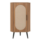 Corner cabinet ,Rattan door,Freestanding Corner Tables For Small Spaces,Corner Shelf Stand For Living Room,Kitchen,Bathroom