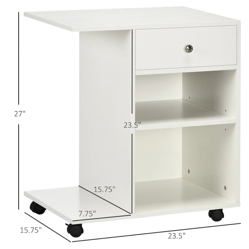 Supporto per stampante mobile, carrello portadocumenti con ruote, regolabile