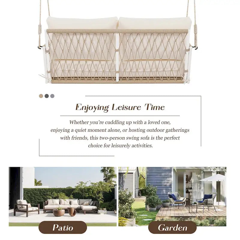 1-Piece Woven Rope Outdoor Swing Sofa
