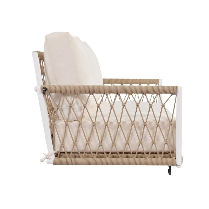 1-Piece Woven Rope Outdoor Swing Sofa
