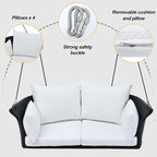 51.9  2-Person Wicker Swing Chair with cushions - N/A