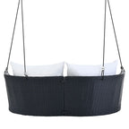51.9  2-Person Wicker Swing Chair with cushions - N/A