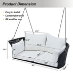 51.9  2-Person Wicker Swing Chair with cushions - N/A