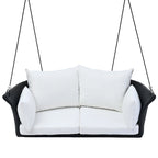51.9  2-Person Wicker Swing Chair with cushions - N/A