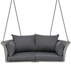 51.9  2-Person Wicker Swing Chair with cushions - N/A