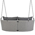 51.9  2-Person Wicker Swing Chair with cushions - N/A