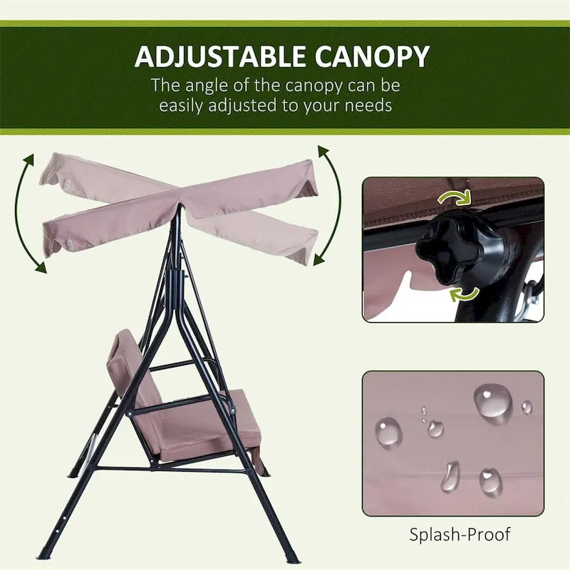 Outsunny Outdoor Swing Chair w/Removable Cushion,Steel Frame Stand