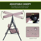 Outsunny Outdoor Swing Chair w/Removable Cushion,Steel Frame Stand
