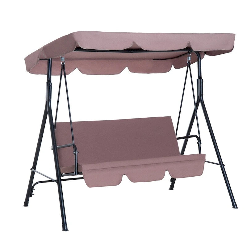 Outsunny Outdoor Swing Chair w/Removable Cushion,Steel Frame Stand