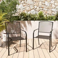 Clihome Patio Steel Mesh Dining Chair (Set of 2)