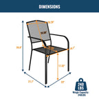 Clihome Patio Steel Mesh Dining Chair (Set of 2)