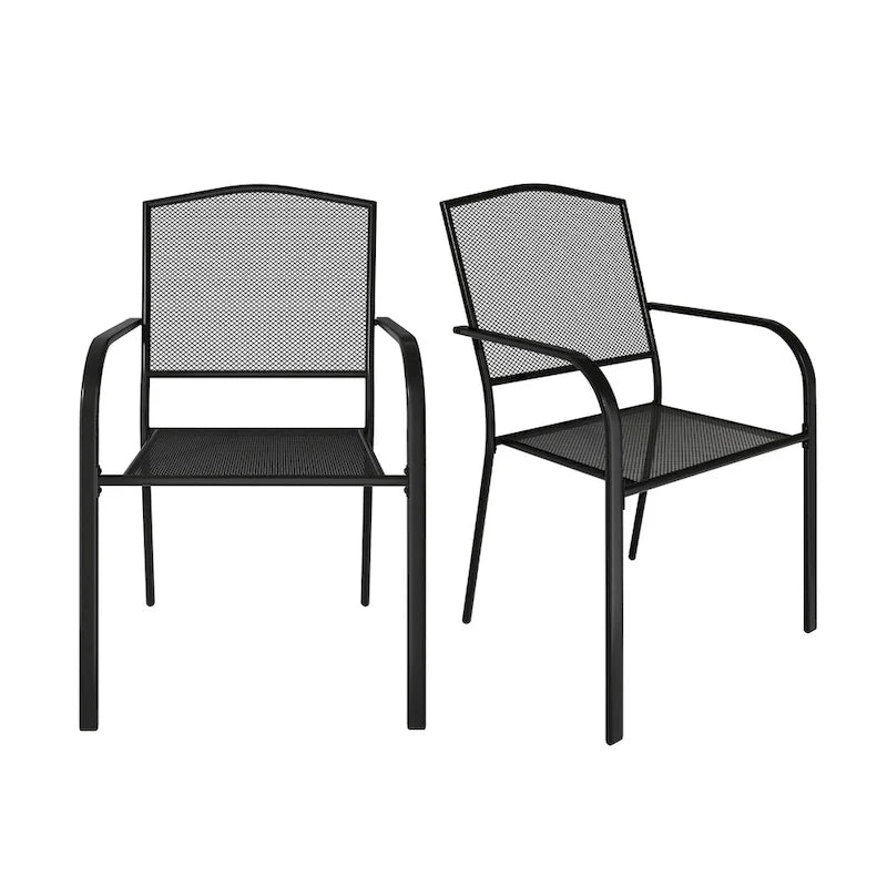 Clihome Patio Steel Mesh Dining Chair (Set of 2)