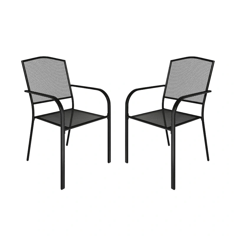 Clihome Patio Steel Mesh Dining Chair (Set of 2)
