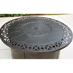 Nassau 4-Piece Patio Propane Fire Pit Sofa Set (with 2 Swivel Rocker Club Chairs) and 47  Round Fire Pit Chat Table