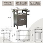 Grill Carts Outdoor w/ Storage and Wheels, Whole Metal Portable Table