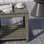Outdoor Distressed Aluminum Patio Side Table