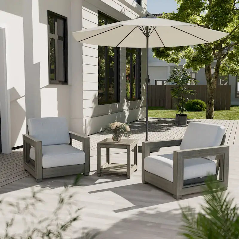 Outdoor Distressed Aluminum Patio Side Table