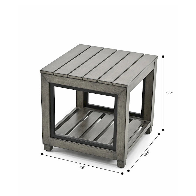 Outdoor Distressed Aluminum Patio Side Table