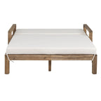 1-Piece Wooden Outdoor Daybed with Fabric Cushions