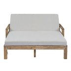 1-Piece Wooden Outdoor Daybed with Fabric Cushions