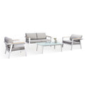 Island Retreat Newport 4-Piece Patio Furniture Conversation Set - Gray