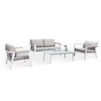 Island Retreat Newport 4-Piece Patio Furniture Conversation Set - Gray
