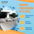 Island Retreat Newport 4-Piece Patio Furniture Conversation Set - Gray