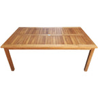 Chic Teak 7 Piece Teak Wood Antigua Patio Counter Height Bistro Set with 63  Rectangular Table and 6 Stools