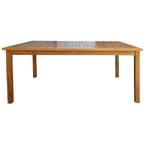 Chic Teak 7 Piece Teak Wood Antigua Patio Counter Height Bistro Set with 63  Rectangular Table and 6 Stools