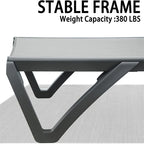 2Pcs Outdoor Aluminum Chaise Lounge with Adjustable Backrest