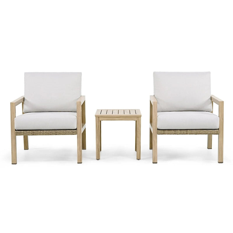 Wood-grain Aluminum Patio Conversation table