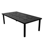Modern Outdoor Mesh Lattice Aluminum 95-in Large Rectangular Patio Dining Set with Eight Arm Chairs - N/A