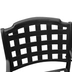 Modern Outdoor Mesh Lattice Aluminum 95-in Large Rectangular Patio Dining Set with Eight Arm Chairs - N/A