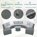 Outdoor Rattan Sofa Set (10 Pieces)