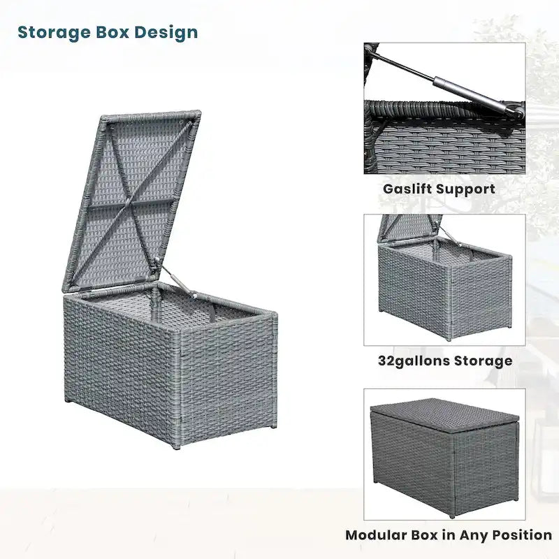 Outdoor Rattan Sofa Set (10 Pieces)