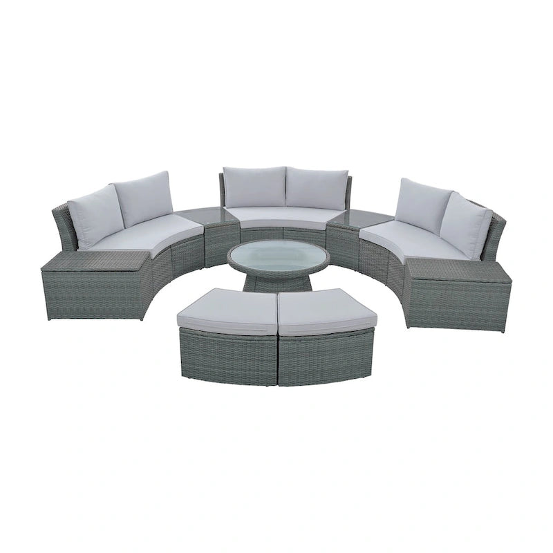 Outdoor Rattan Sofa Set (10 Pieces)