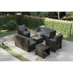 Patio 12-piece Rattan Conversation Sectional Sofa Set With Cushion