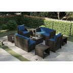 Patio 12-piece Rattan Conversation Sectional Sofa Set With Cushion