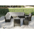 Patio 12-piece Rattan Conversation Sectional Sofa Set With Cushion