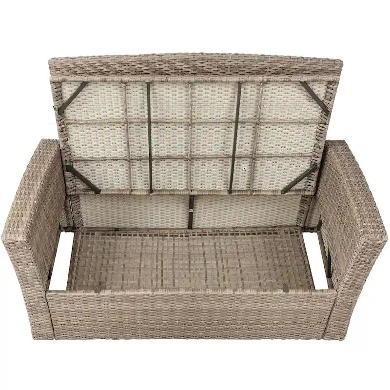 Wicker Outdoor Rattan Sofa Set with Coffee Table Patio Seats