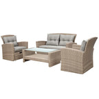 Wicker Outdoor Rattan Sofa Set with Coffee Table Patio Seats