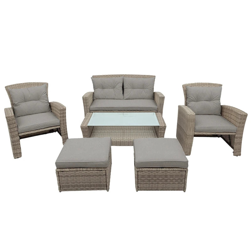 Wicker Outdoor Rattan Sofa Set with Coffee Table Patio Seats